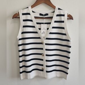 Black And White Striped Vest